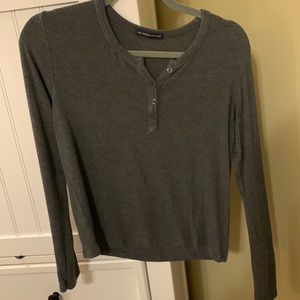 Brandy Melville Gray Button Longsleeve
